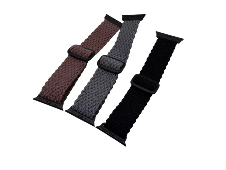 PASEK PLECIONY OPASKA DO APPLE WATCH DO ZEGARKA 38MM CZARNY SZARY BORDO