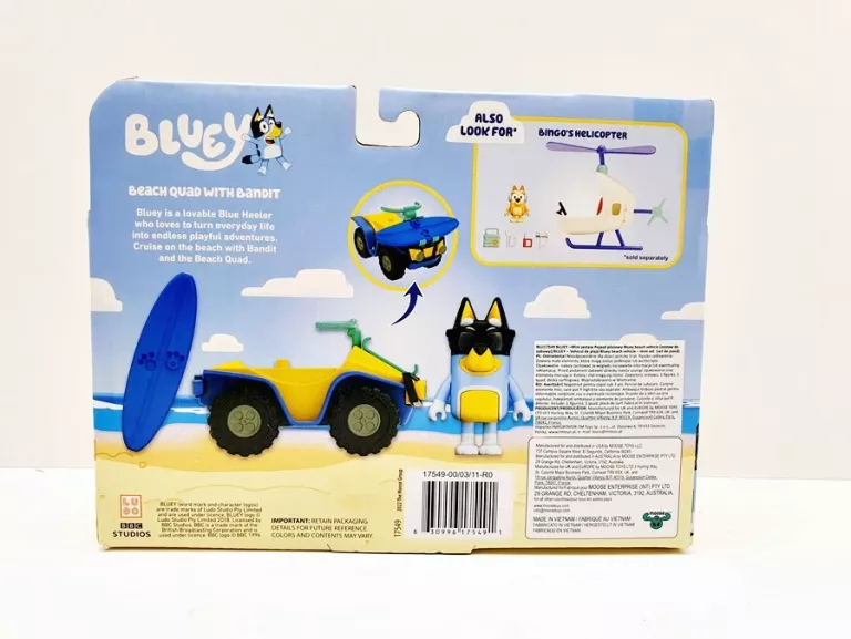 BLUEY MINI ZESTAW QUAD POJAZD PLAŻOWY + FIGURKA BANDITA MOOSE TOYS BLU1754