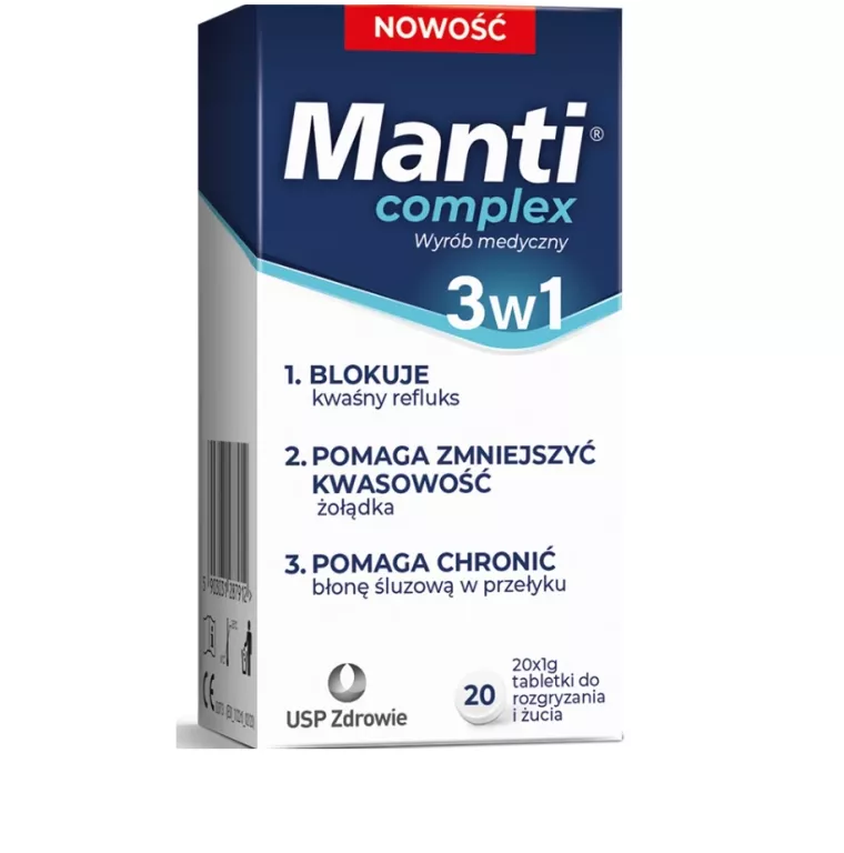 MANTI COMPLEX 3W1 NA ZGAGĘ DO ROZGRYZANIA I ŻUCIA 20 TAB.