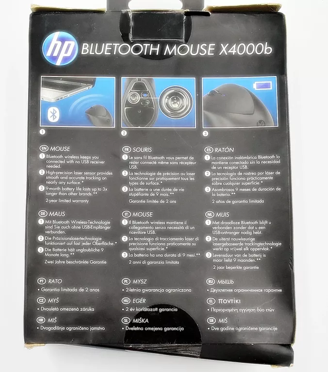 MYSZ HP X4000B BEZPRZEWODOWA CZARNA BLUETOOTH BT DO LAPTOPA MACBOOKA PC