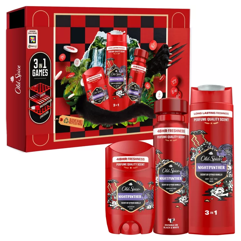 OLD SPICE-ŚWIĄTECZNY ZESTAW PREZENTOWY KOSMETYKI NIGHT PANTHER+ GRA 3IN1