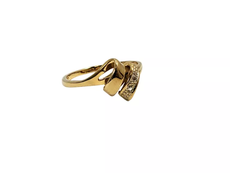 ZŁOTY PIERŚCIONEK 2 BRYLANTY 0,02 CT 333 1,85 G R12