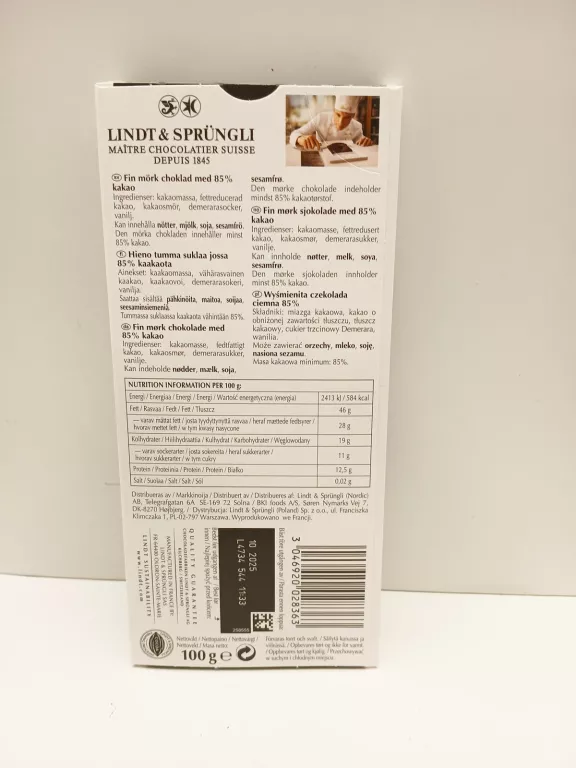 CZEKOLADA LINDT DARK 85% KAKAO 100 G