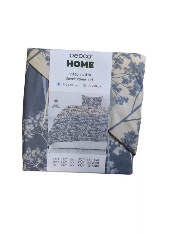 PEPECO HOME POSCIEL KWIATY 1X70X80 1X140X200CM 100% BAWEŁNA