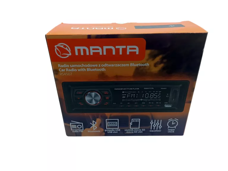 RADIO SAMOCHODOWE MANTA RS4507 BT USB JAK NOWE KOMPLET