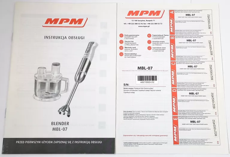BLENDER MPM MBL-07 KOMPLET PUD