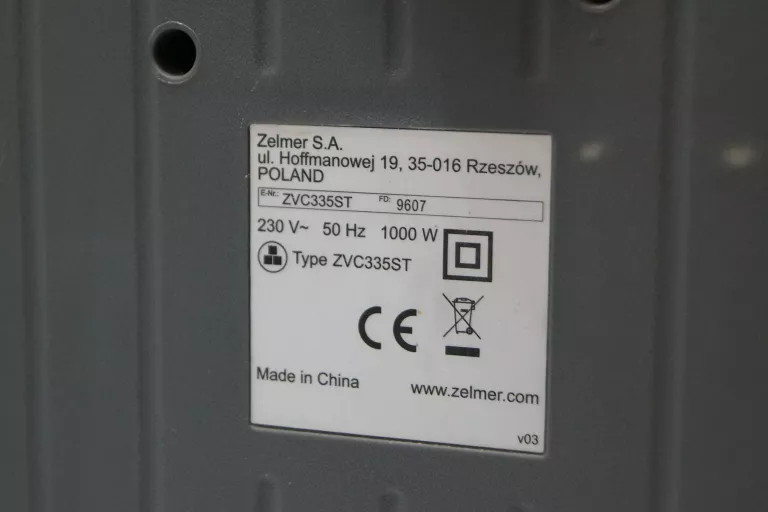 ODKURZACZ BEZWORKOWY/WORKOWY ZELMER ZVC335ST