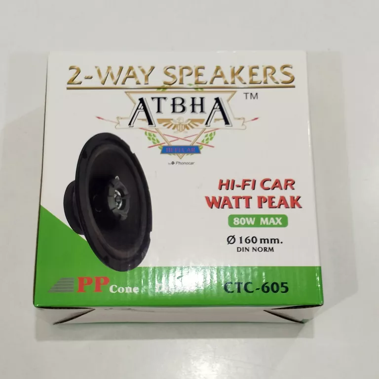 GŁOŚNIKI SAMOCHODOWE ATBHA 80W 160MM 2SZT