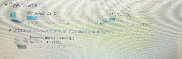 LAPTOP LENOVO G580 INTEL PENTIUM CPU B960/WIN 8/6GB RAM/500GB NA CZĘŚCI!
