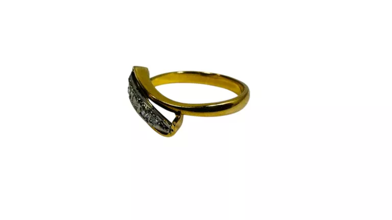 ZŁOTY PIERŚCIONEK BRYLANTY PRÓBA 750 4,29G 0,21CT R.16