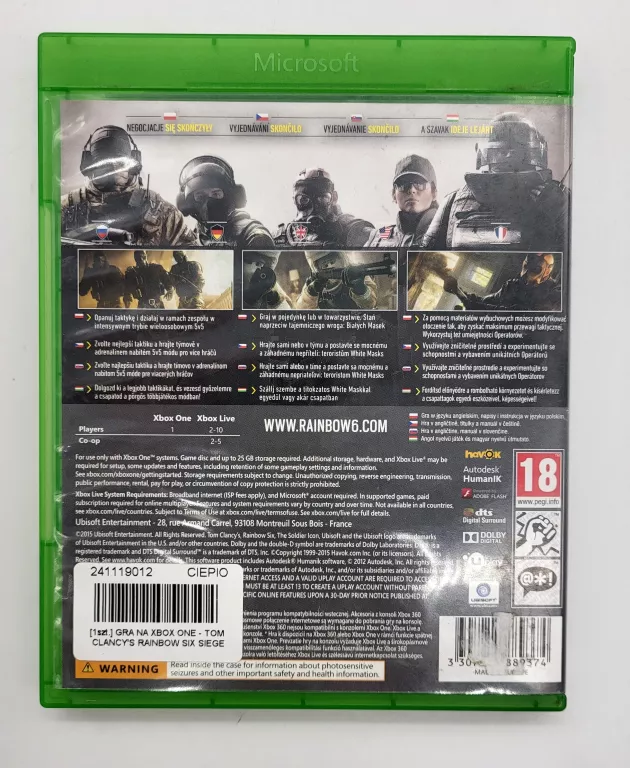 GRA NA XBOX ONE - TOM CLANCY'S RAINBOW SIX SIEGE