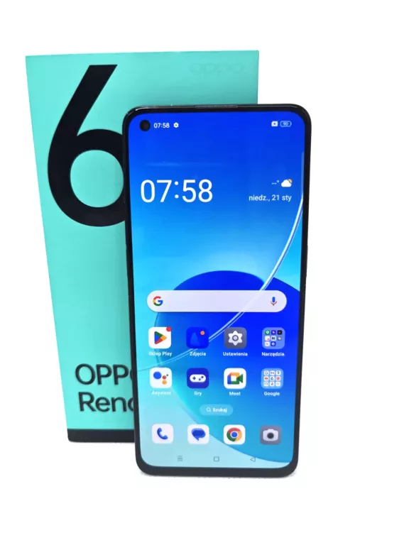TELEFON OPPO RENO 6 128 GB +PUDEŁKO, KOSTKA, SŁUCHAWKI