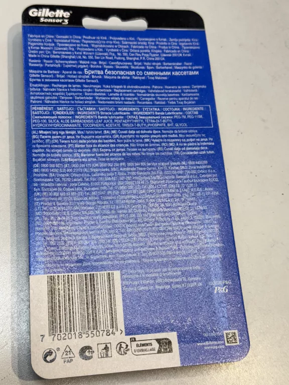 MASZYNKI GILLETTE SENSOR 3 + 3 WKŁADY 90350368 / EAN: 7702018550784
