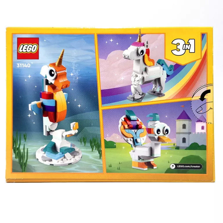 KLOCKI LEGO CREATOR 3W1 31140 MAGICZNY JEDNOROŻEC KONIK MORSKI PAW