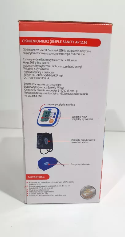 CIŚNIENIOMIERZ ELEKTRONICZNY SIMPLE AP-1116