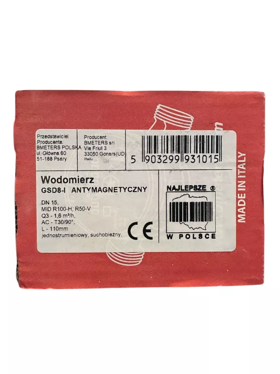 WODOMIERZ BMETERS GSD8 1/2'' DO CIEPŁEJ WODY AC Q3-1,6 M3/H DN15