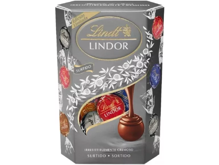 LINDT LINDOR PRALINKI SILVER MIX 4 SMAKÓW PRALINY Z NADZIENIEM 200G