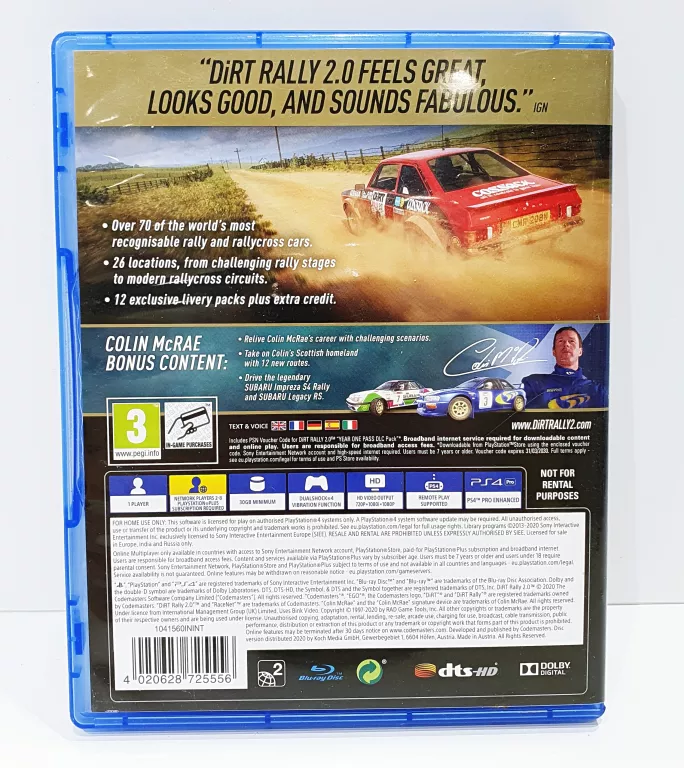 GRA PLAYSTATION 4 PS4 DIRT RALLY 2.0 GOTY EDITION