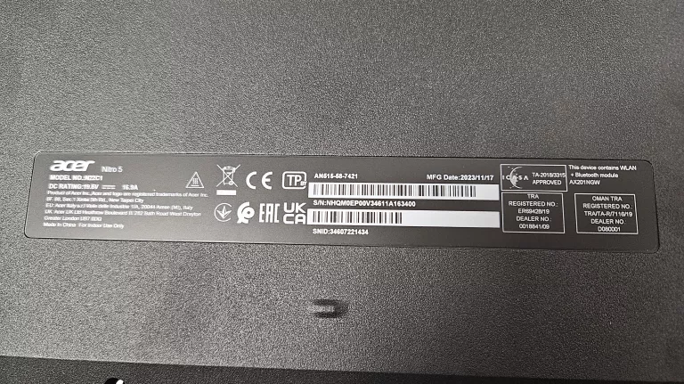 LAPTOP ACER NITRO 5 16GB/WIN11/I7/1TB/RTX4060