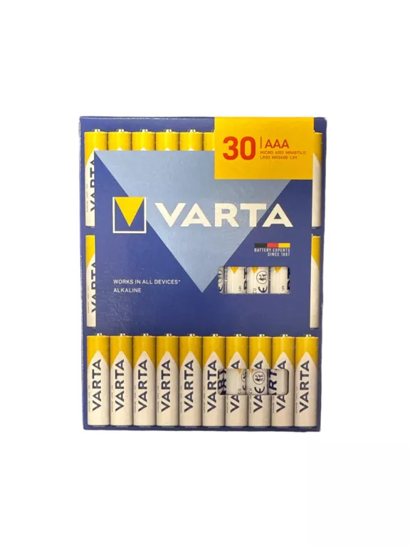 BATERIE ALKALICZNE VARTA AAA (R3) 30 SZT