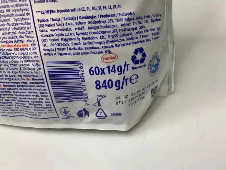 KAPSUŁKI DO PRANIA PERSIL POWER CAPS UNIVERSAL 60SZT