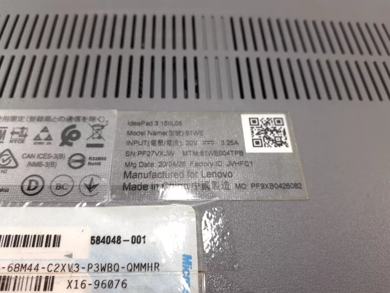 LAPTOP LENOVO IDEAPAD 3 15 I3-1005G1