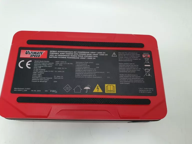 ULTIMATE SPEED URZĄDZENIE ROZRUCHOWE Z POWERBANKIEM 12 000 MAH