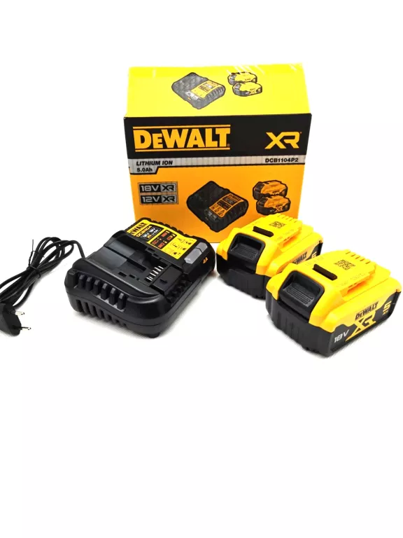 DEWALT ŁADOWARKA I DWA AKUMULATORY DCB1104P2