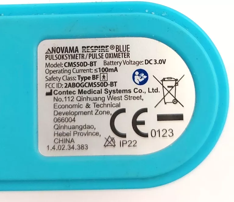 PULSOKSYMETR NOVAMA RESPIRE BLUE Z BLUETOOTH