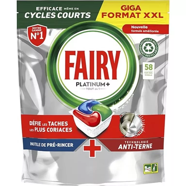 KAPSUŁKI TABLETKI FAIRY PLATINUM+ 58 SZTUK ZMYWAŃ 900G GIGA FORMAT XXL