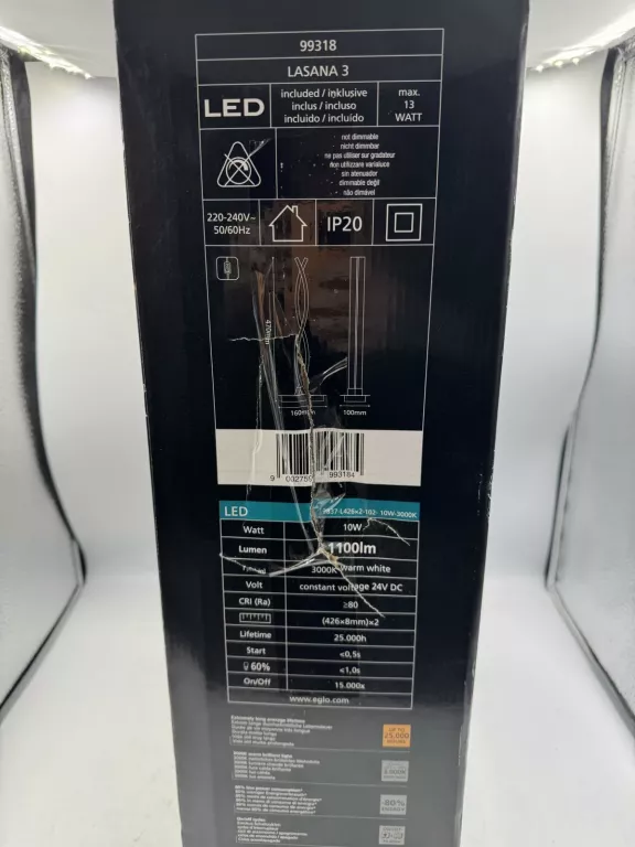 LAMPA STOŁOWA EGLO LASANA BIAŁY, CZARNY 10 W