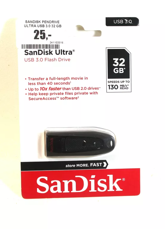 SANDISK PENDRIVE ULTRA USB 3.0 32 GB 130MB/S