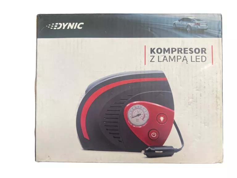 DYNIC KOMPRESOR SAMOCHODOWY Z LAMPĄ LED