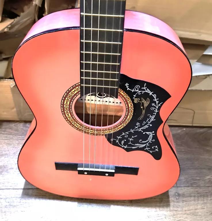 GITARA KLASYCZNA RÓŻOWA POKROWIEC