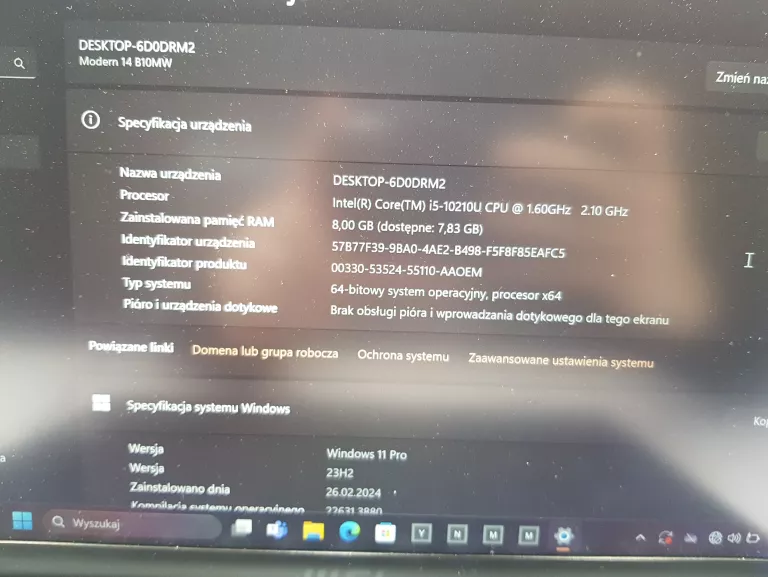 LAPTOP MSI MODERN 14 B10MW