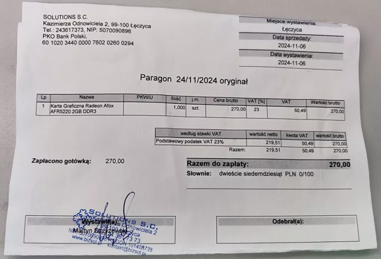 KARTA GRAFICZNA RADEON AFOX AFR5220 2GB DDR3 + GWARANCJA !