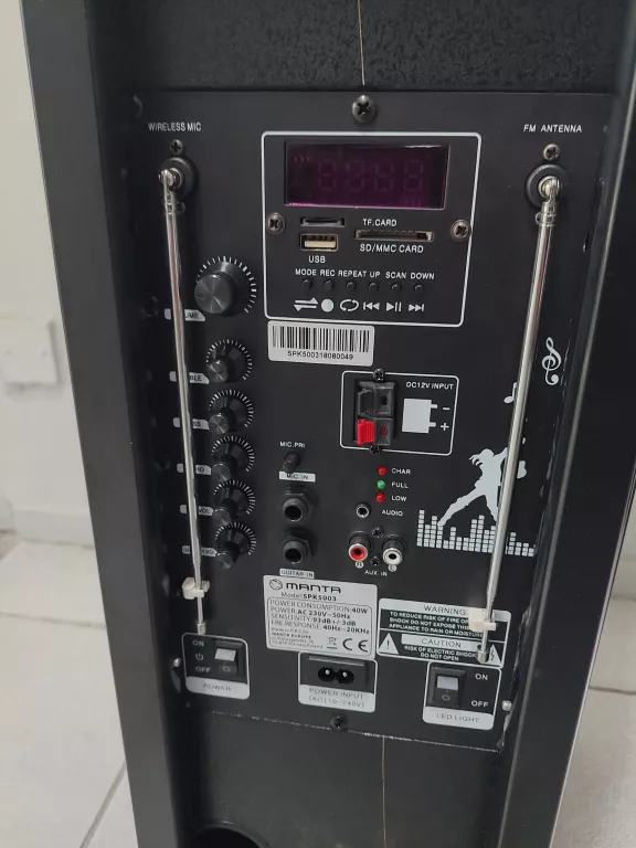 GŁOSNIK KARAOKE MANTA SPK 5003 KOMPLET