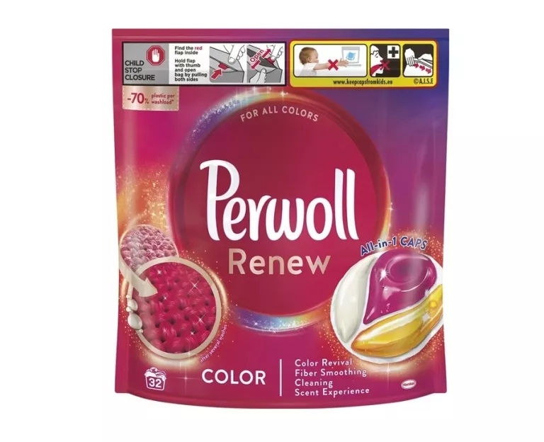 PERWOLL RENEW CAPS COLOR KAPSUŁKI DO PRANIA KOLOROWEGO 32 SZTUKI