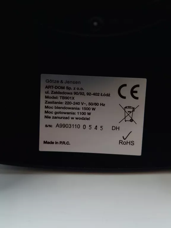 BLENDER KIELICHOWY GOTZE & JENSEN TB901X GOTUJĄCY