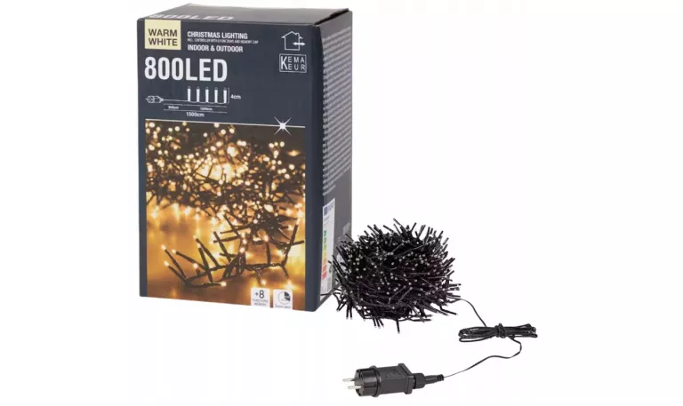 LAMPKI CHOINKOWE OŚWIETLENIE ŚWIĄTECZNE 800 LED 15M DŁUGIE CIEPŁA BIEL NEW