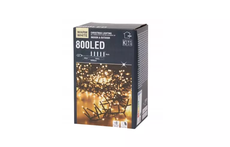 LAMPKI CHOINKOWE OŚWIETLENIE ŚWIĄTECZNE 800 LED 15M DŁUGIE CIEPŁA BIEL NEW