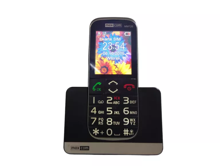 TELEFON MAXCOM MM720 + STACJA DOKUJĄCA B/L