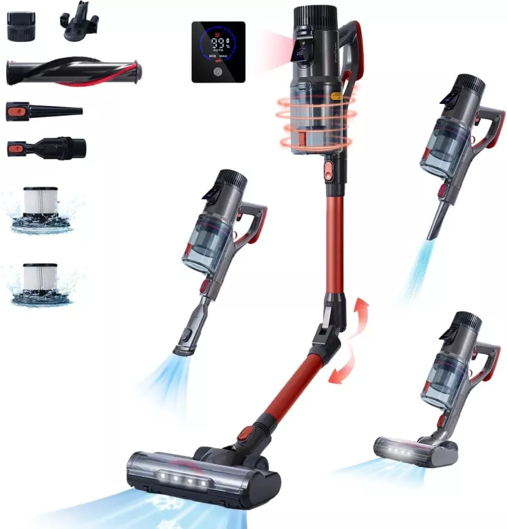 FIXTFIXER BEZPRZEWODOWY ODKURZACZ PIONOWY 500W 3 W 1 CZERWONY