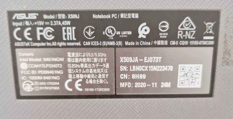 LAPTOP ASUS X509JA 8/500GB