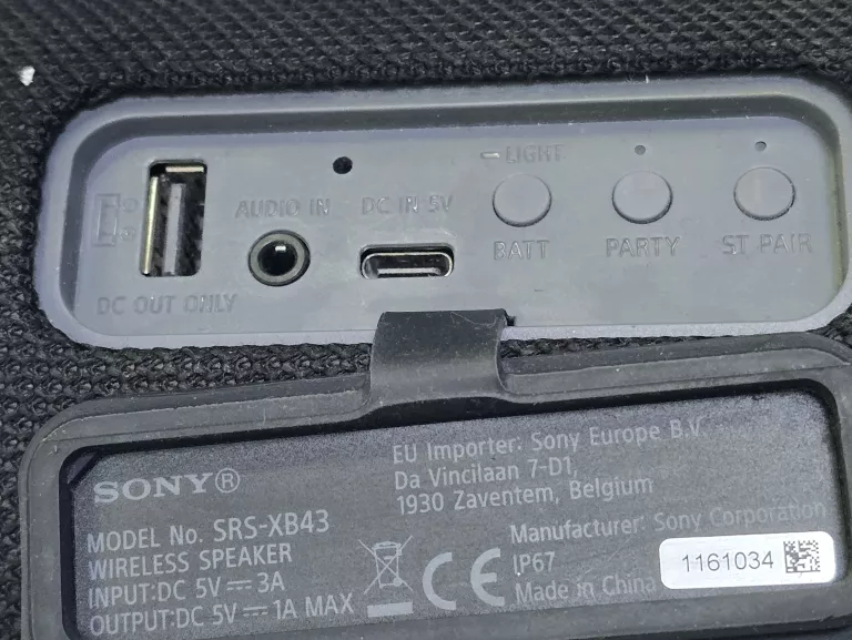 GŁOŚNIK MOBILNY SONY SRS-XB43 CZARNY 32W