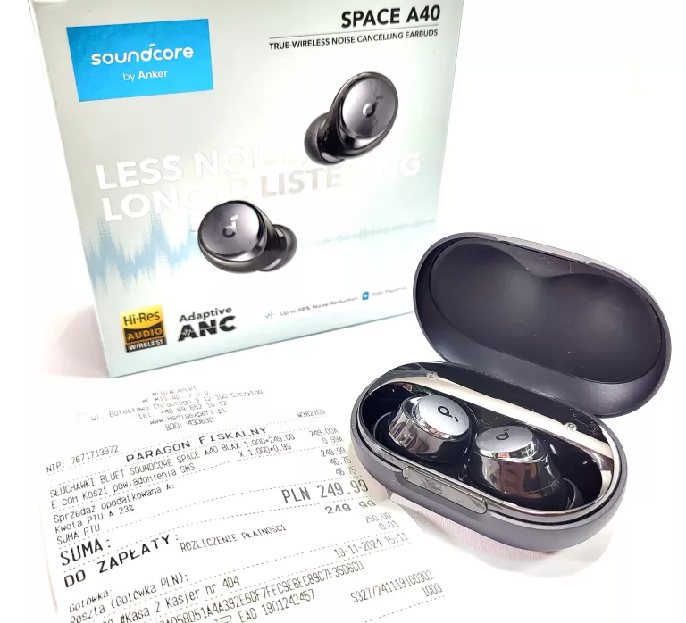 SŁUCHAWKI SOUNDCORE SPACE A40 KPL BDB STAN GWARANCJA !