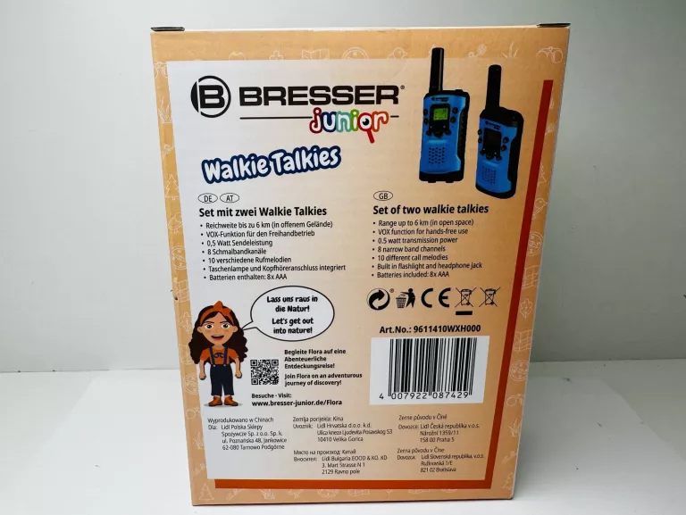 BRESSER JUNIOR WALKIE TALKIE ZASIĘG 6 KM. NIEBIESKI