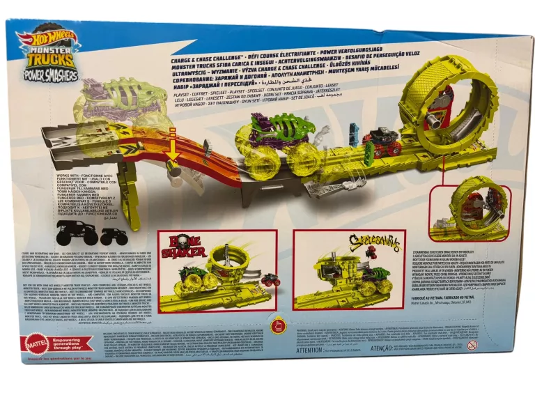 HOT WHEELS MONSTER TRUCKS ZESTAW WYZWANIE SZARŻA I POŚCIG HXT05 N0WE!