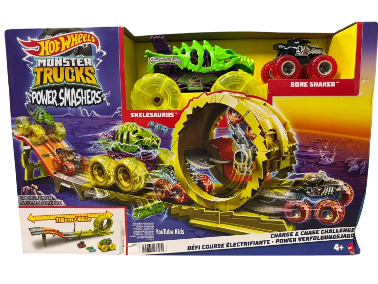 HOT WHEELS MONSTER TRUCKS ZESTAW WYZWANIE SZARŻA I POŚCIG HXT05 N0WE!