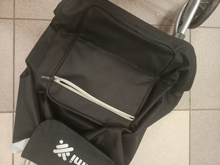 WÓZEK ZAKUPOWY GIMI NA RĄCZCE CZARNY 45 L 30 KG